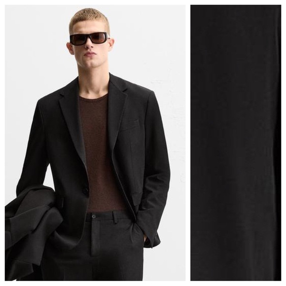 Zara Man Black Viscose Blend Slim Fit Size - Main Image